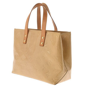 Louis Vuitton Handbag Monogram Vernis Beige Tan Reed
